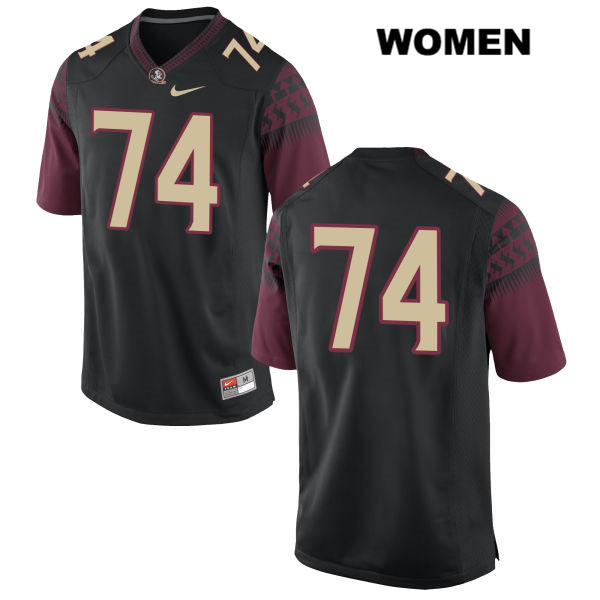 Women's NCAA Nike Florida State Seminoles #74 Derrick Kelly II College No Name Black Stitched Authentic Football Jersey NJI7169CI